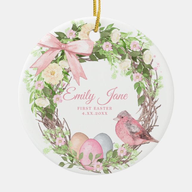 Babys erster Ostern Keramik Ornament (Vorne)