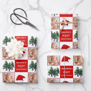 Baby's erstes Foto für die Weihnachtsschnee-Weihna Geschenkpapier Set