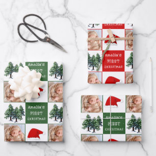 Baby's erstes Foto für die Weihnachtsschnee-Weihna Geschenkpapier Set