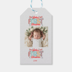 Baby's erstes Foto Weihnachten Rot Personalisieren Geschenkanhänger