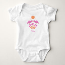 Baby's erstes Frühlings-Body – rosa Vögel Gänseblü Baby Strampler