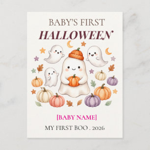Baby's erstes Halloween 2026 Personalisiert Süß Postkarte