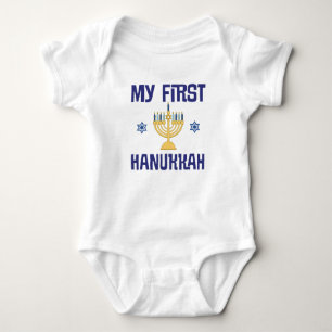 Babys erstes Hanukkah Festival der Lichter Menorah Baby Strampler