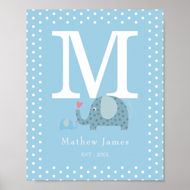 Babys Erstes Monogramm Kinderzimmer Poster (Vorne)