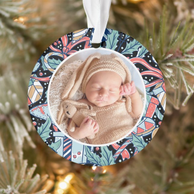 Babys erstes Niedliches Weihnachten Modernes Elega Ornament (Baum)