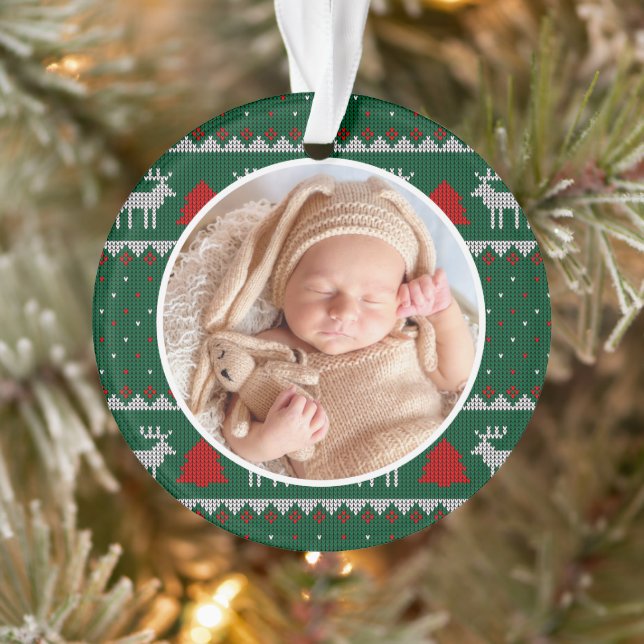 Babys erstes Niedliches Weihnachten Modernes Elega Ornament (Baum)