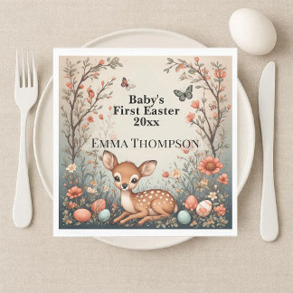 Baby's erstes Ostern Waldtiere Reh Frühling Serviette