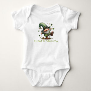 Baby's erstes St. Patrick's Day tanzender Kobold Baby Strampler