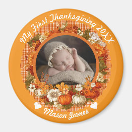 Baby's erstes Thanksgiving Herbst Floral Foto Magnet