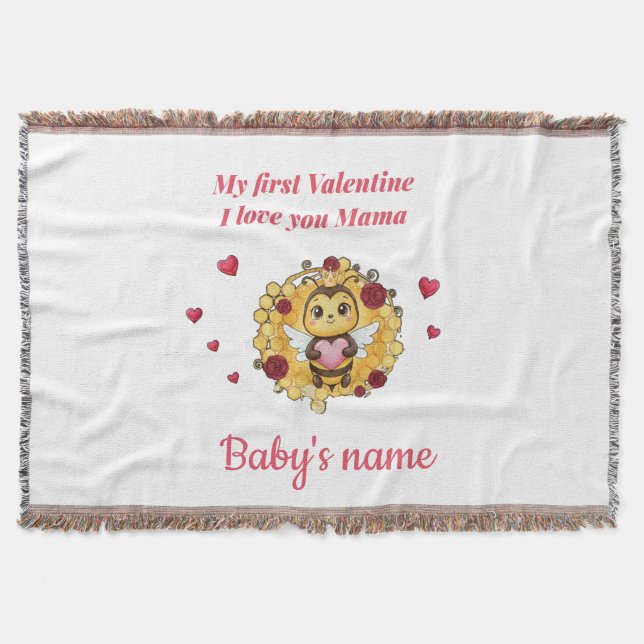 Baby's erstes Valentinstagsgeschenk Decke (Vorderseite)