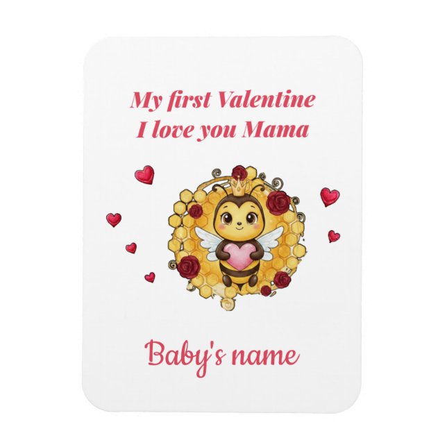 Baby's erstes Valentinstagsgeschenk Magnet (Vertikal)