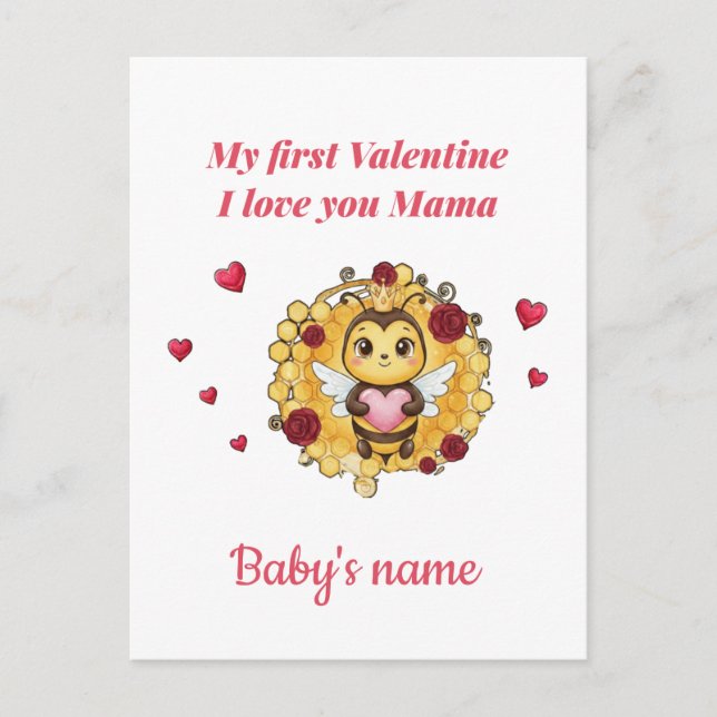 Baby's erstes Valentinstagsgeschenk Postkarte (Vorderseite)