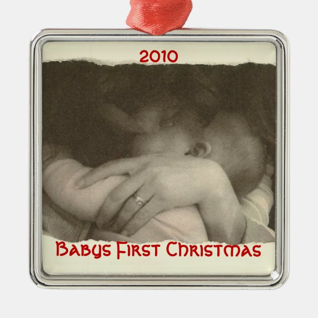 Babys erstes Weihnachten, 2010 Silbernes Ornament (Vorne)