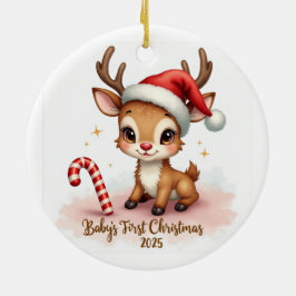 Baby's erstes Weihnachten 2025 – Schneeflocken-Orn Keramik Ornament