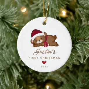 Baby's erstes Weihnachten Baby-Teddybär Keramik Ornament