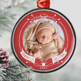 Baby's erstes Weihnachten, benutzerdefinierter Nam Ornament Aus Metall