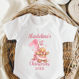 Baby's erstes Weihnachten benutzerdefinierter Name Baby Strampler