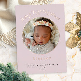 Baby's erstes Weihnachten Benutzerdefiniertes Foto Folien Feiertagskarte