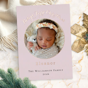 Baby's erstes Weihnachten Benutzerdefiniertes Foto Folien Feiertagskarte