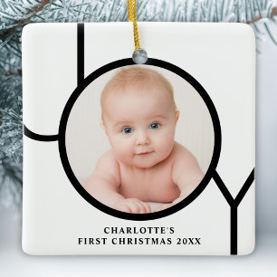 Baby's erstes Weihnachten Benutzerdefiniertes Foto Keramikornament