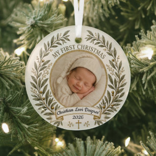 Baby's erstes Weihnachten christlicher katholische Ornament Aus Glas