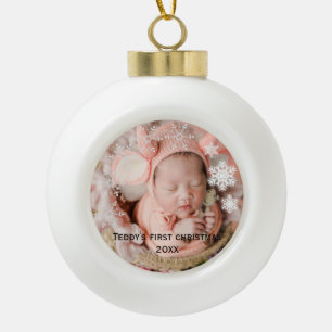 Baby's erstes Weihnachten Keramik Kugel-Ornament