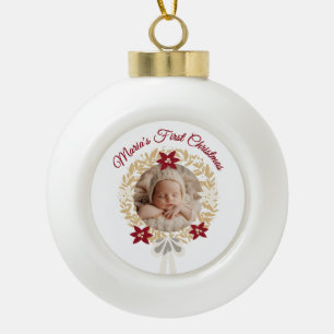 Baby's erstes Weihnachten Keramik-Kugel-Ornament Keramik Kugel-Ornament