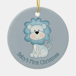 Baby's erstes Weihnachten - Löwe (Babyjunge) Keramik Ornament