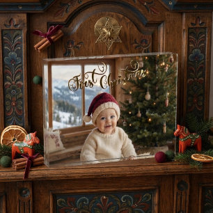 Baby's erstes Weihnachten Nordic Chalet Alpen Schn Fotoblock