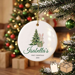 Baby's erstes Weihnachten personalisierte Keramik Ornament