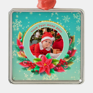 Baby's erstes Weihnachten personalisiertes Namensf Ornament Aus Metall