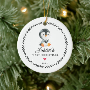 Baby's erstes Weihnachten Pinguin Keramik-Ornament Keramik Ornament