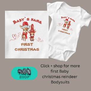 Babys erstes Weihnachten süße herzige Rentiere Baby Strampler