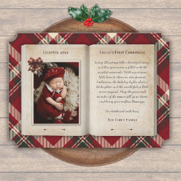 Baby's erstes Weihnachts-Geschichtenbuch Rot karie Feiertagskarte