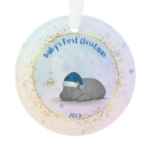 Baby's erstes Weihnachts-Zwergflusspferd-Weihnacht