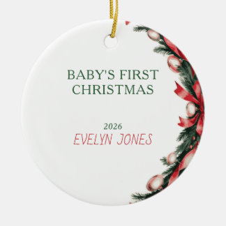 Baby's erstes Weihnachtsbaum-Ornament 2026 Keramik Ornament