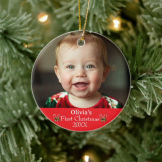 Baby's erstes Weihnachtsbaum-Ornament Keramik Ornament