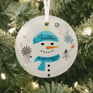Baby's erstes Weihnachtsbaum-Ornament - Personalis Ornament Aus Glas