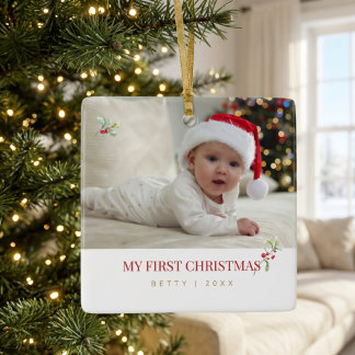 Babys erstes Weihnachtsbaum-Schmuckstück Keramikornament