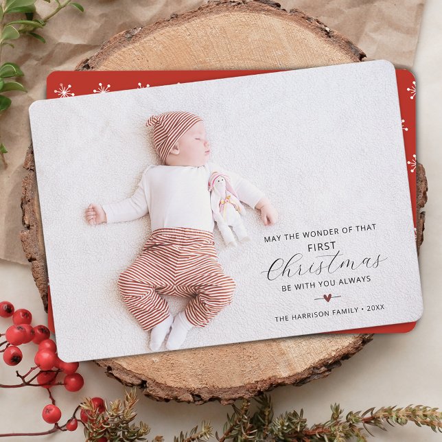 Babys erstes Weihnachtsfest-Foto Feiertagskarte (Baby's First Christmas Photo Holiday Card)