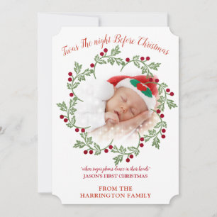 Babys erstes Weihnachtsfest-Foto Feiertagskarte