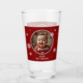 Babys erstes Weihnachtsfest-Foto Glas