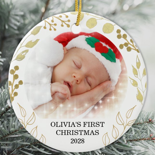 Babys erstes Weihnachtsfest-Foto Keramik Ornament (Von Creator hochgeladen)