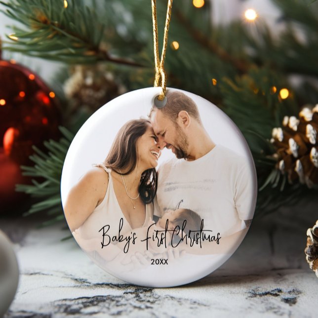 Babys erstes Weihnachtsfest-Foto Keramik Ornament (Von Creator hochgeladen)