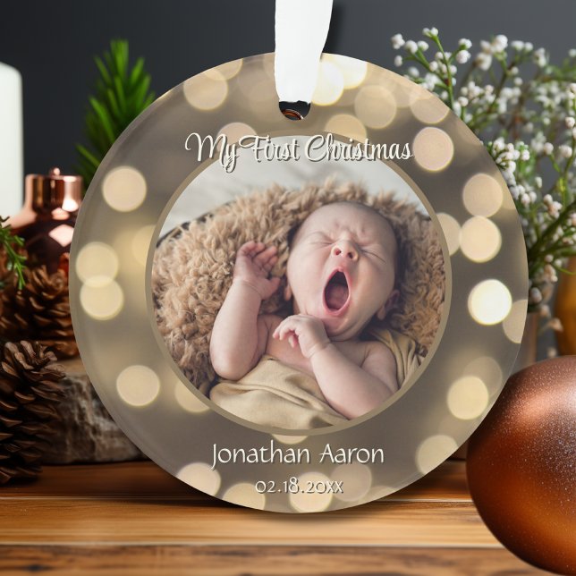 Babys erstes Weihnachtsfest-Foto Name Golden Keepa Ornament (Von Creator hochgeladen)