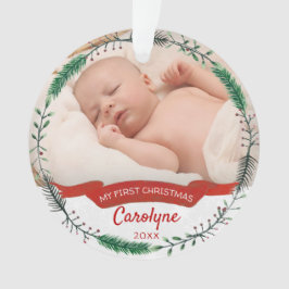 Babys erstes Weihnachtsfest-Foto Ornament