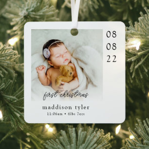 Babys erstes Weihnachtsfest-Foto Ornament Aus Metall
