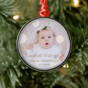 Babys erstes Weihnachtsfest-Foto Ornament Aus Metall