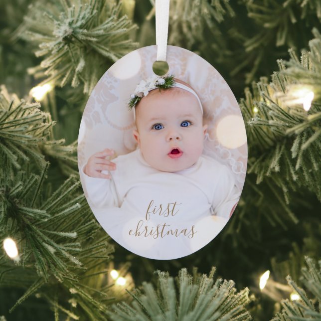 Babys erstes Weihnachtsfest-Foto Ornament Aus Metall (InSitu)