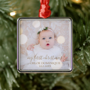 Babys erstes Weihnachtsfest-Foto Ornament Aus Metall